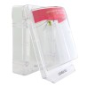 Stopper II® clear polycarbonate cover with a warning horn & French labelling for surface mounted manual pull stations