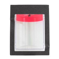 Weather Stopper® clear polycarbonate cover without horn, but with French labelling for surface mounted manual pull stations