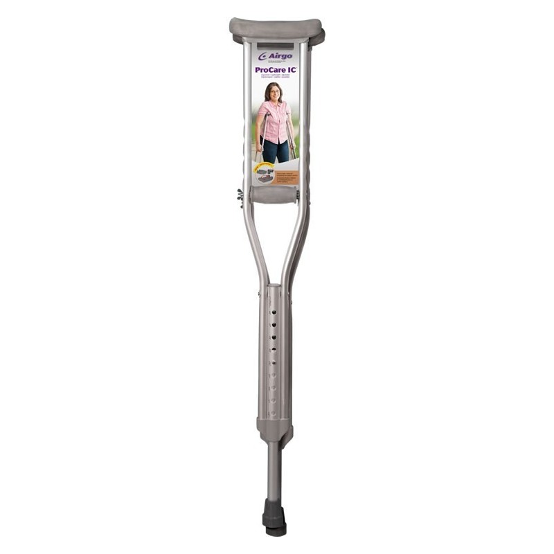 Airgo ProCare IC aluminium crutches for adults. Adjustable from 112 to 132 cm (44” to 52”).