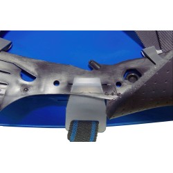 Mentonnière à 2 points en polyester élastique compatible avec la majorité des casques de sécurité MSA. Vendu à l'unité