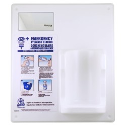 Ensemble mural pour lavage oculaire, 1 litre.