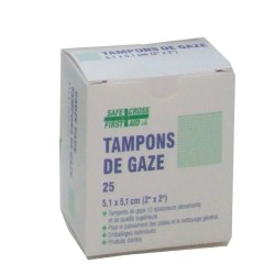 Tampons de gaze stériles, 2 x 2 po, 25/bte.