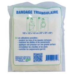 Bandage triangulaire en coton, 40 x 56 po, vendu à l'unité.