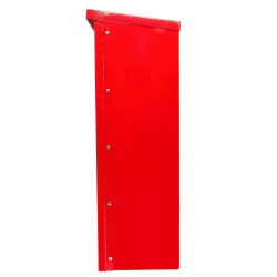 Surface-mounted outdoors steel fire cabinet for 20 lbs extinguishers.