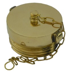 Bouchon fileté extérieur 2.5 po en laiton avec chaîne