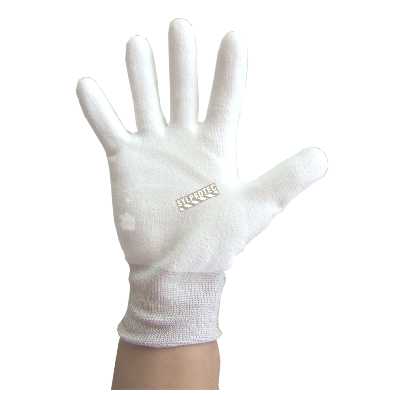Superior Touch white Dyneema cut-resistant gloves with PU coating, ASTM/ANSI puncture resistant level 3 & cut resistant level A2