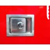 Surface-mounted outdoors steel fire cabinet for 30 lbs extinguishers.