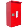 Surface-mounted outdoors steel fire cabinet for 30 lbs extinguishers.