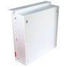 Steel box safety plan13 3/8 in W X 13 3/8 in H X 4 1/4 in. Fire safety plan box is made 18 gauge.