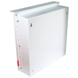 Steel box safety plan13 3/8 in W X 13 3/8 in H X 4 1/4 in. Fire safety plan box is made 18 gauge.