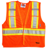 High-visibility orange safety vest, 4 sizes, CSA Z96-15 class 2 level 2, 4 pockets.