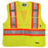 High-visibility yellow safety vest, 4 sizes, CSA Z96-15 class 2 level 2, 4 pockets.