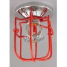 Economical sprinkler guard, made of metal with red enamel coating.