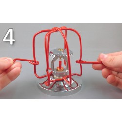 Economical sprinkler guard, made of metal with red enamel coating.