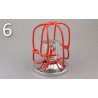 Economical sprinkler guard, made of metal with red enamel coating.