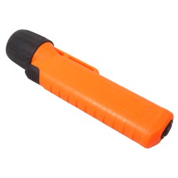 UK4AA-AS2 certified anti-explosion front switch flashlight with xenon bulb. Orange casing.