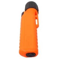 UK4AA-AS2 certified anti-explosion front switch flashlight with xenon bulb. Orange casing.