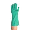 Nitrile unsupported textured & flock-lined safety glove for chemical protection. 13 in long and 11 mils thick.