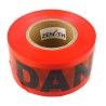 Red barricade tape, DANGER, 3 in X 1000 ft.