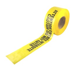 Bilingual yellow barricade tape, CAUTION DO NOT ENTER, 3 po X 1000 ft.
