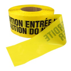 Bilingual yellow barricade tape, CAUTION DO NOT ENTER, 3 po X 1000 ft.