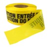 Ruban à barricade jaune, Billingue, ATTENTION ENTRÉE INTERDITE, 3 X 1000 pi.
