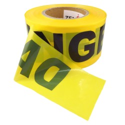 Yellow barricade tape, DANGER, 3 in X 1000 ft.