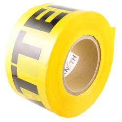 Yellow barricade tape, ATTENTION, 3 in X 1000 ft.