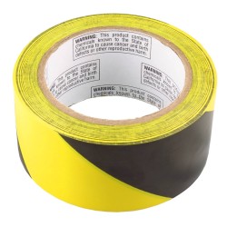 Ruban d'avertissement autocollant rayé noir et jaune, 2 po X 48 pi, (50 mm X 16 m).