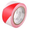 Ruban d'avertissement autocollant rayé rouge et blanc 2 po X 48 pi, (50 mm X 16 m). 