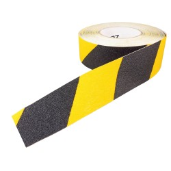 Ruban d'avertissement jaune et noir antidérapant et autocollant, 2 pouces X 60 pi.