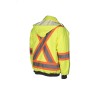 High-visibility 6-in-1 winter coat, fluorescent yellow with retroreflective stripes, CSA Z96-15 Class 2 Level 2.