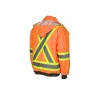 High-visibility 6-in-1 winter coat, fluorescent orange with retroreflective stripes, CSA Z96-15 Class 2 Level 2.