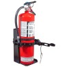 Box-type vehicle bracket for 10 lb portable fire extinguishers with 4 ¾ to 5 ¼ inches in diameter