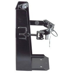 Box-type vehicle bracket for Flag 10 lb portable fire extinguishers with 5 ½ to 6 inches in diameter