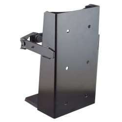 Box-type vehicle bracket for 20 lb portable fire extinguishers with 6 ¼ to 6 ¾ inches in diameter