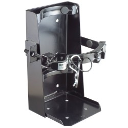 Box-type vehicle bracket for 20 lb portable fire extinguishers with 6 ¾ to 7 ¼ inches in diameter