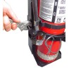 Box-type vehicle bracket for portable fire extinguishers with 8 to 8 ¼ inches in diameter