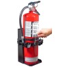 Box-type vehicle bracket for portable fire extinguishers with 8 to 8 ¼ inches in diameter