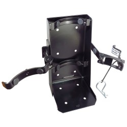 Box-type vehicle bracket for portable fire extinguishers with 8 to 8 ¼ inches in diameter