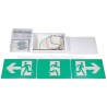 Green Running Man LED emergency exit sign, steel casing, with back-up battery