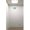 Green Running Man LED emergency exit sign, thermoplastic casing, with back-up battery