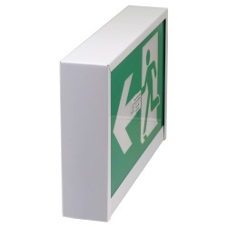 Green Running Man LED emergency exit sign, steel casing, no battery