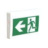 Green Running Man LED emergency exit sign, thermoplastic casing, with back-up battery