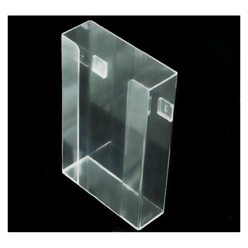 Clear acrylic glove box holder without bins for up to 3 glove boxes, for wall mounting or table mounting.
