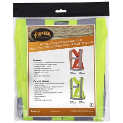 Bretelles haute visibilité jaune fluorescent avec bandes rétroréfléchissantes, CSA Z96-15 classe 1 niveau 2.