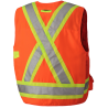 Veste d’arpenteur en polyester orange fluo avec 14 poches, CSA Z96-15 classe 2 niveau 2.