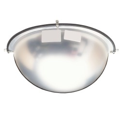 Acrylic half dome convex mirror, for 180-degree view in a T-intersection.