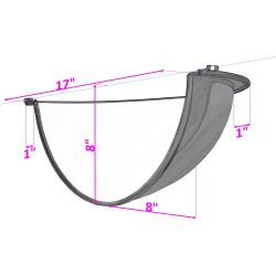 Acrylic half dome convex mirror, for 180-degree view in a T-intersection.