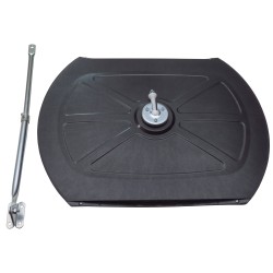 Acrylic rectangular convex mirror with adjustable arm, 160-degree field of view.